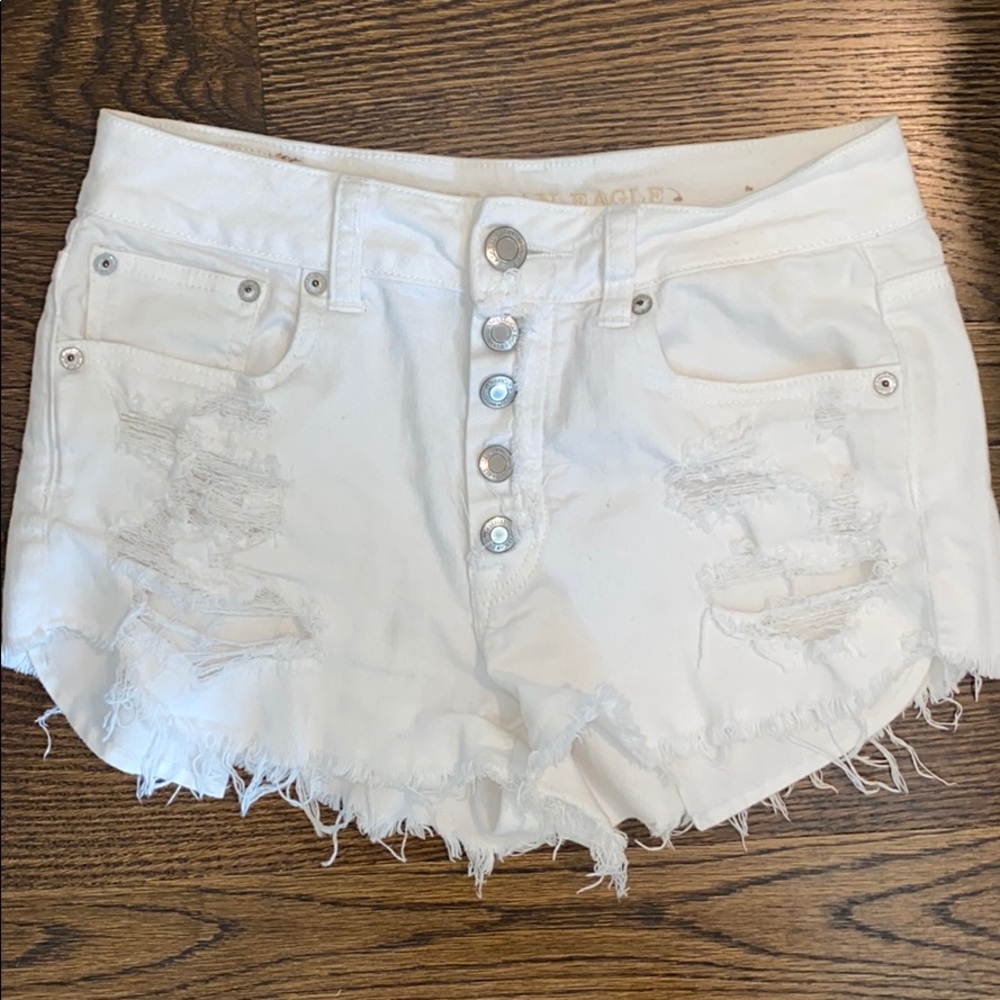 White American Eagle Hi Rise Festival Jean Shorts
